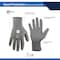 Ge Coated Gloves, Polyurethane, Gray, 1 PR GG205LC - alternate 2